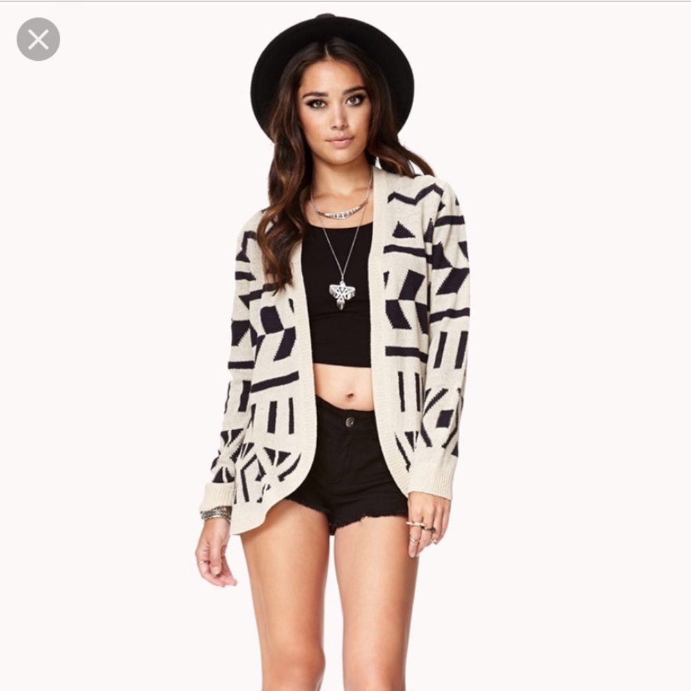 Geometric Shawl Cardigan